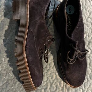 Shellys London Black Suede Flats